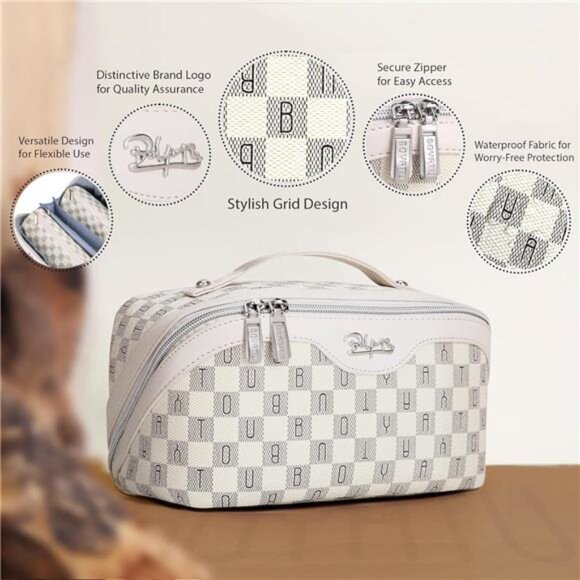 Travel Makeup Bag Cosmetic Bags for Women: Large Make up Bags Set of 3 - - Picture 2 of 6